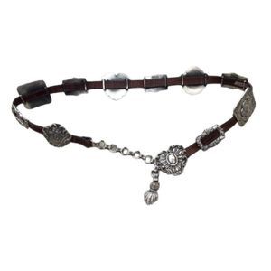 Vintage Brighton 1993 Crocodile Leather Stamp Concho Belt